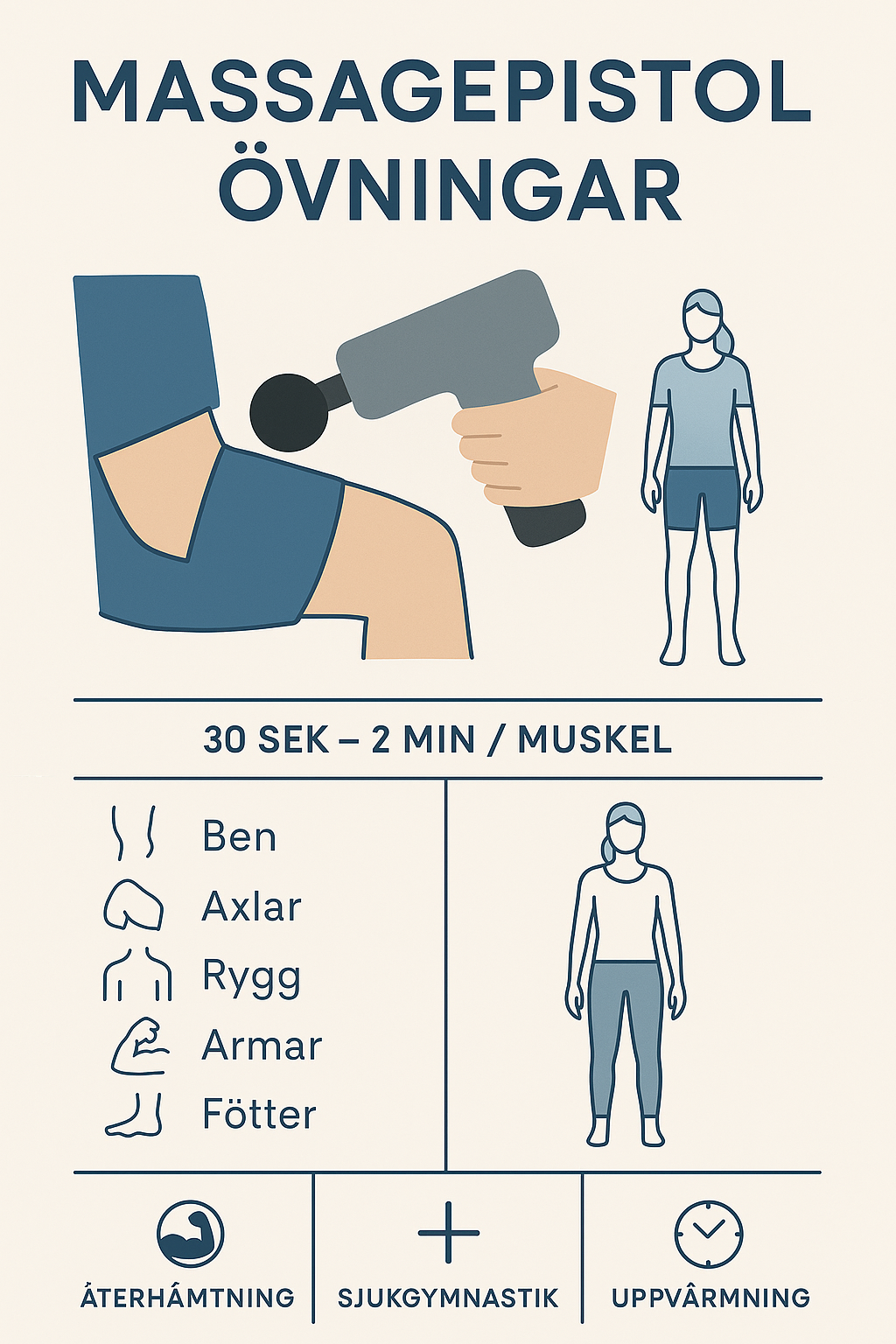 Massagepistol-övningar – för återhämtning, sjukgymnastik och uppvärmning